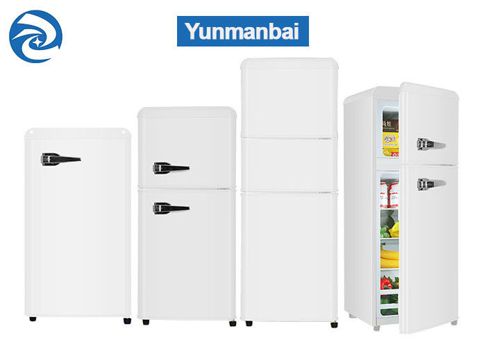 फ्रीजर के साथ 75L 90L 118L रेट्रो व्हाइट मिनी फ्रिज 2.6 Cu Ft