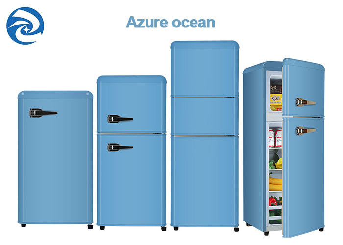 फ्रीजर के साथ 75L 90L 118L रेट्रो व्हाइट मिनी फ्रिज 2.6 Cu Ft